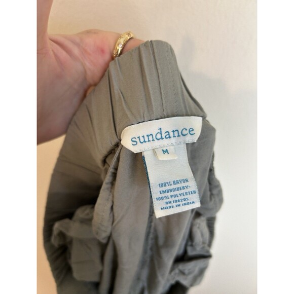 Sundance Pants Womens Size M Gray Boho Hippie 70s Embroidered Straight Leg - Picture 4 of 4